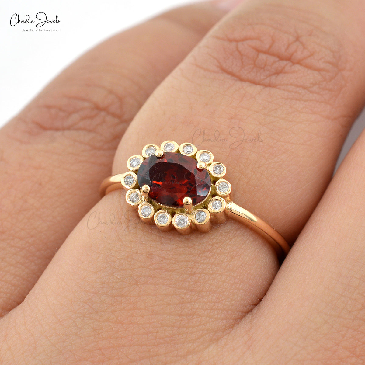 Natural Garnet Ring / Solid Gold 9k 14k 18k / Gift For Her sale / Garnet Gemstone Ring / Genuine Garnet / January Birthstone / Promise Ring