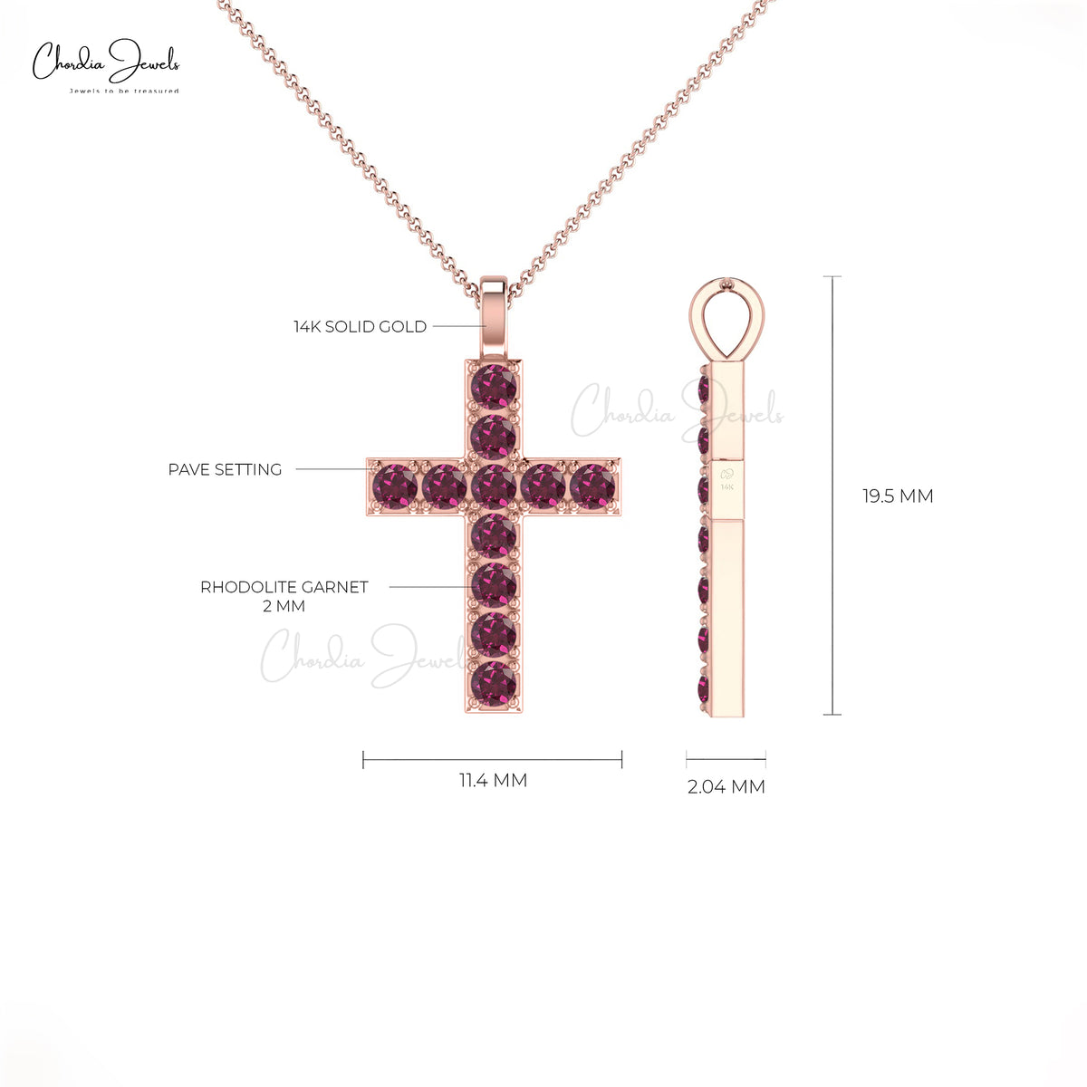 Vintage Solid 14k Gold Natural Rhodolite Garnet Black Wooden Cross deals Pendant.