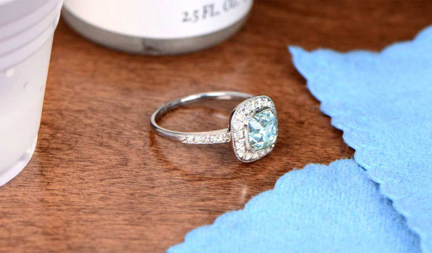Buy Aquamarine and Diamond Ring, Emerald Cut Aquamarine Engagement Ring,  14K White Gold Genuine Aquamarine Ring Wedding Ring Promise Ring Online in  India - Etsy