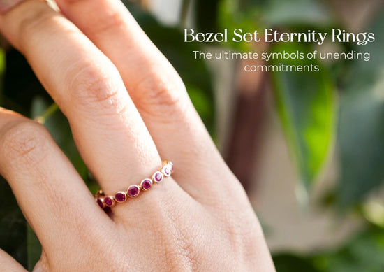 Bezel set eternity rings