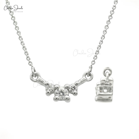 Three Stone Diamond Necklace