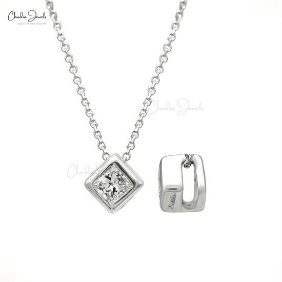 Bezel Set Dainty Necklace