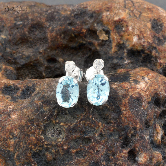 Buy Natural Aquamarine Earrings