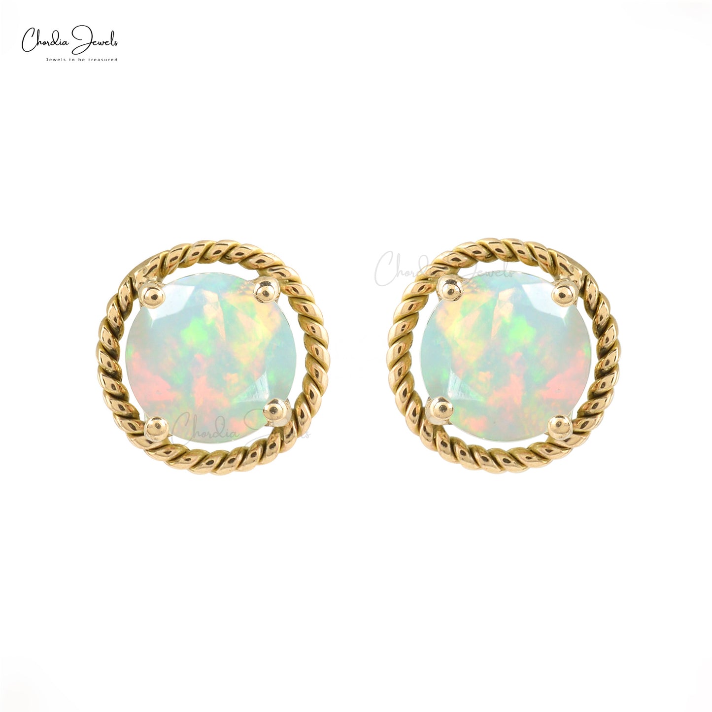 Opal Stud Earrings Sterling Silver Fire Opal 925 Jewelry Round Opal Earrings   Walmartcom