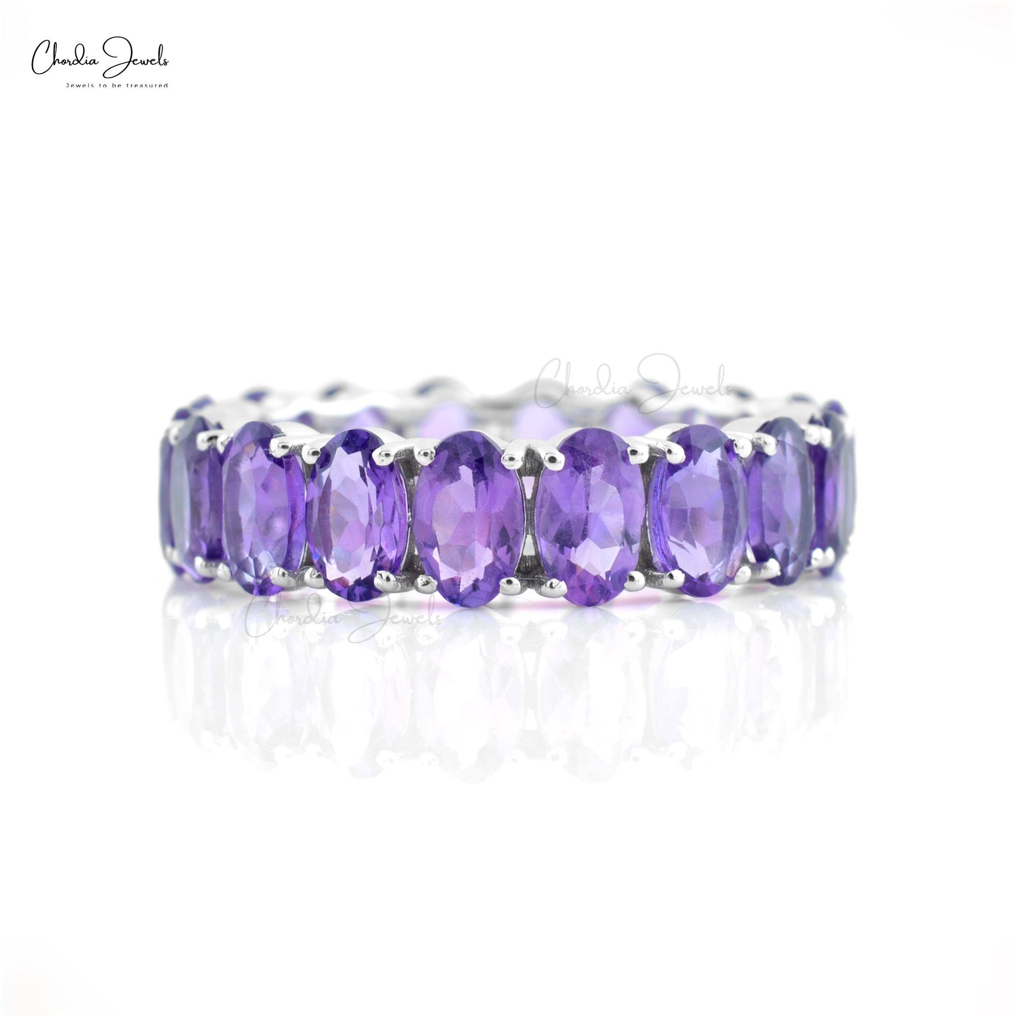 Amethyst and aquamarine hot sale eternity ring