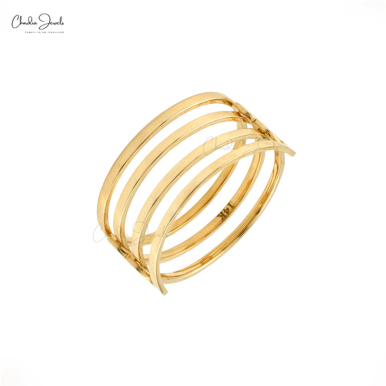 Detachable Plain Gold Ring In 14k Real Yellow Gold Hallmarked Everyday Ring