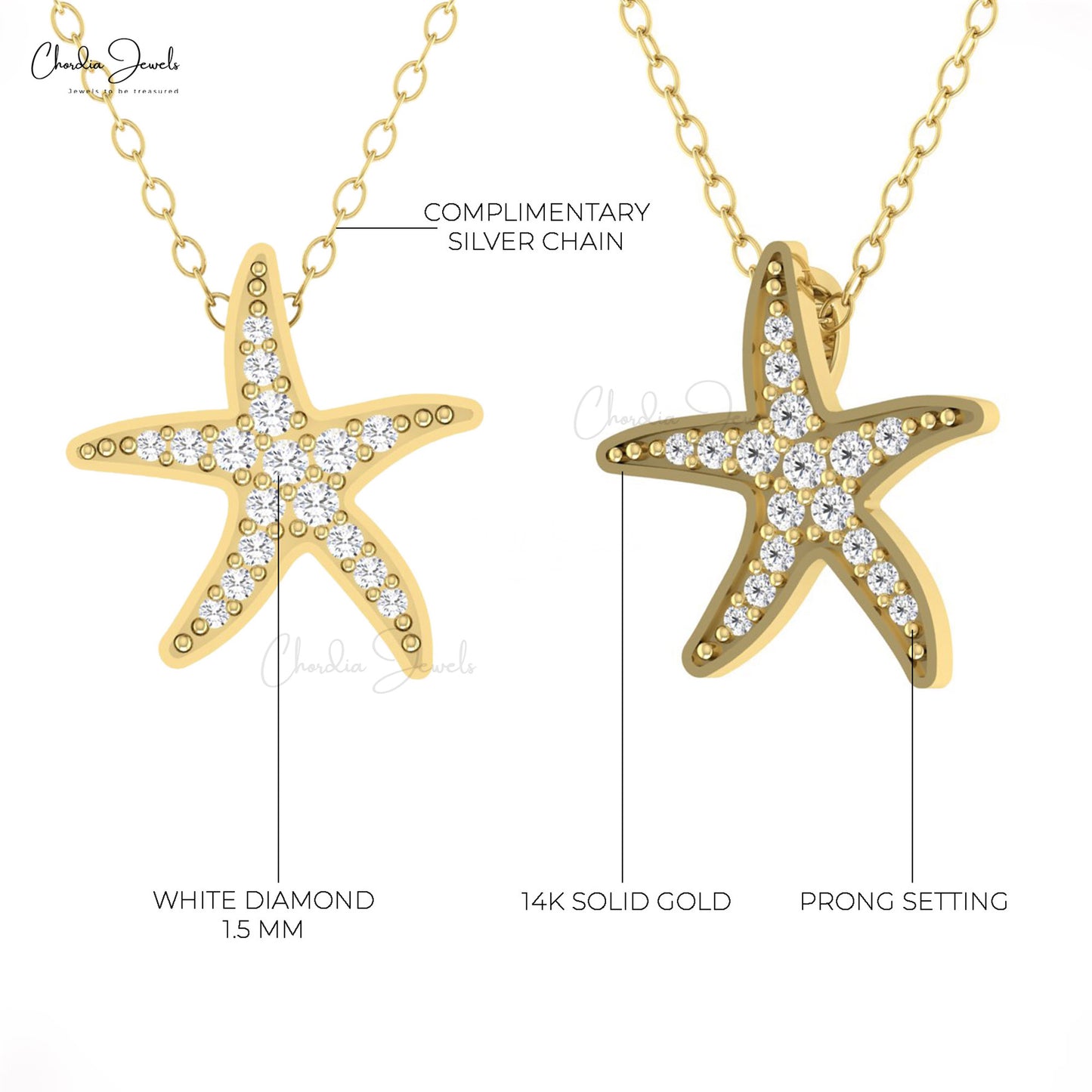 Star Fish Diamond Pendant