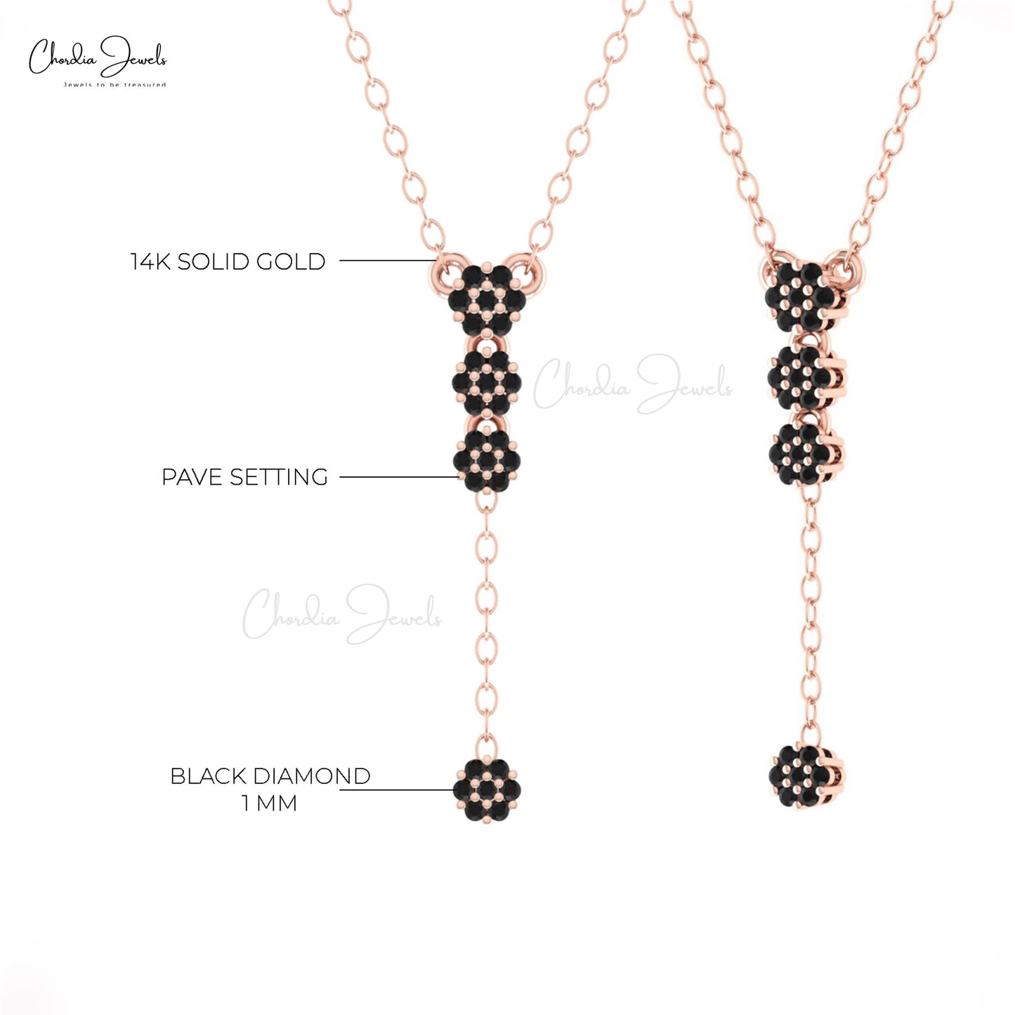 Pave Set Dangle Drop Necklace