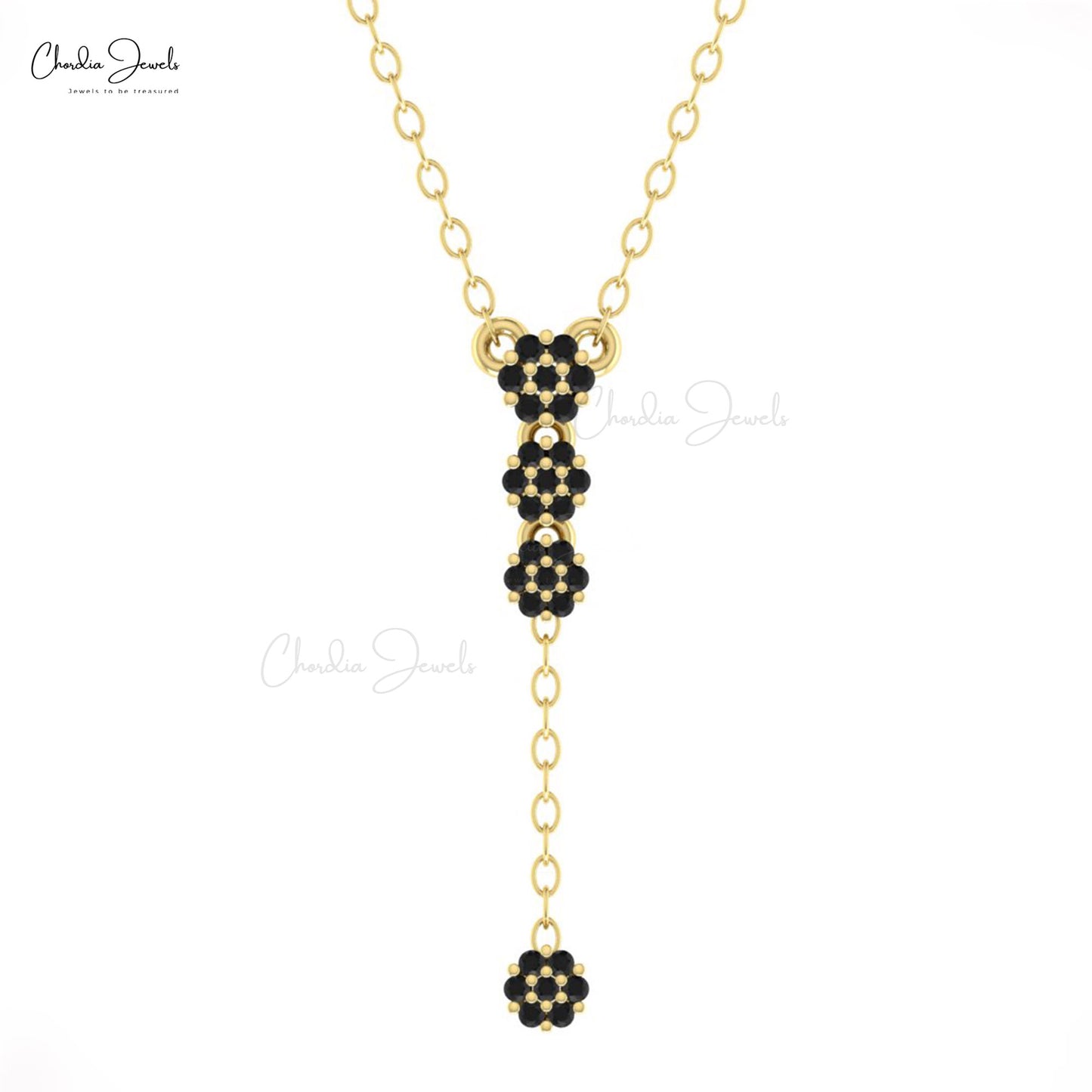 14k Gold Cluster Necklace