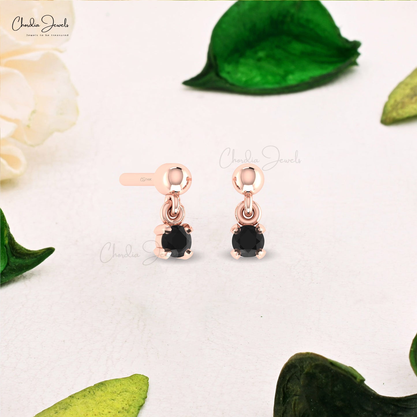 Dangling 2.50mm Round Black Diamond Solitaire Push Back Earrings In 14k Real Gold Jewelry