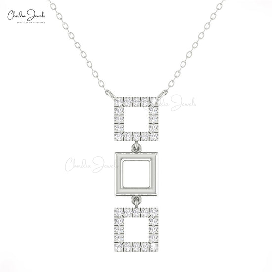 Real Diamond Square Necklace