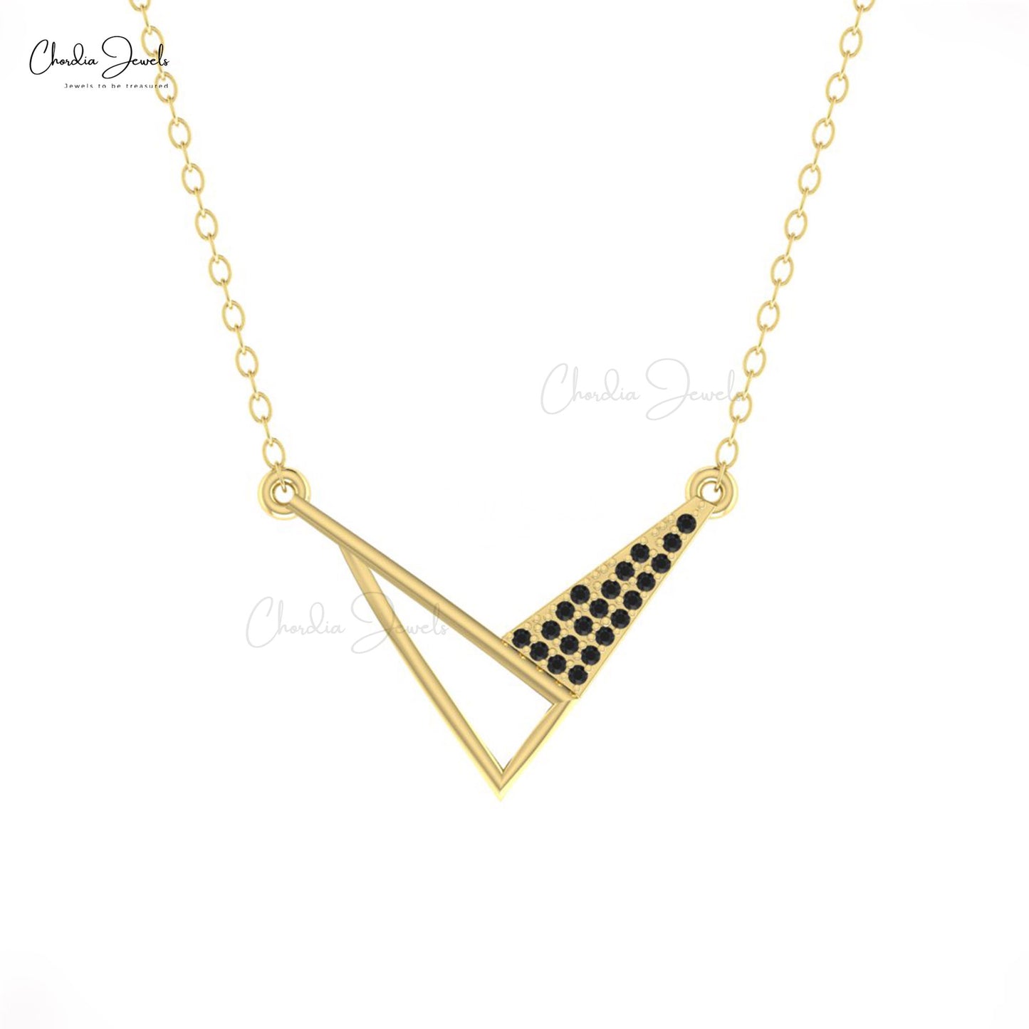 Open Close Tringle Necklace