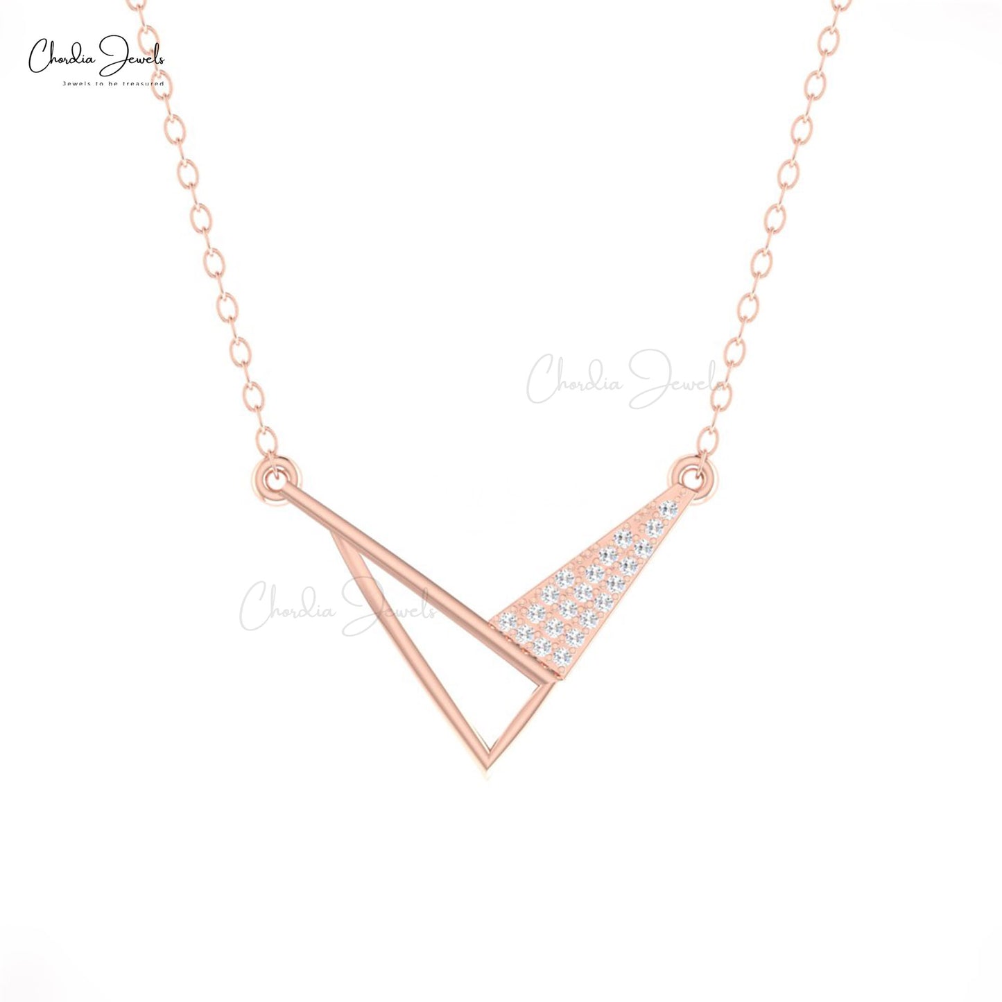 Open Close Tringle Necklace