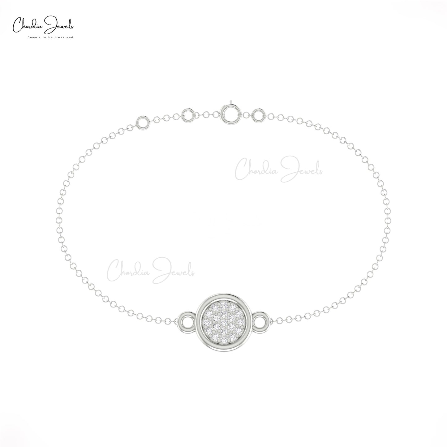 White Diamond Cluster Bracelet