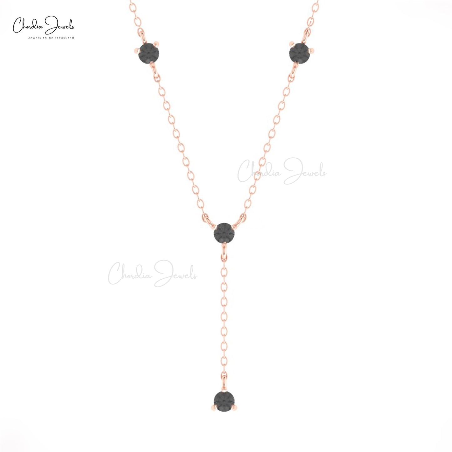 Black Diamond Y Shape Necklace