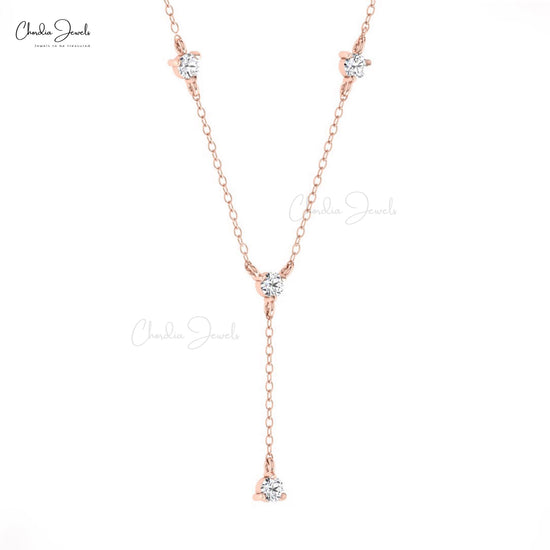 White Diamond Y Shape Necklace