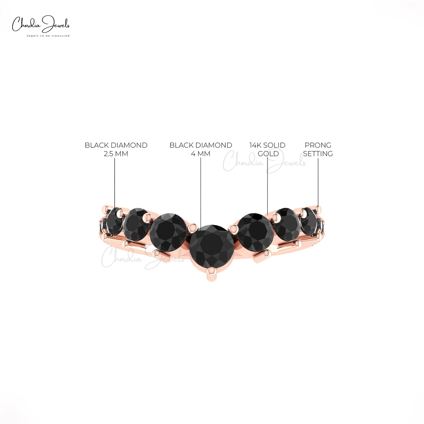 Cluster Black Diamond Ring