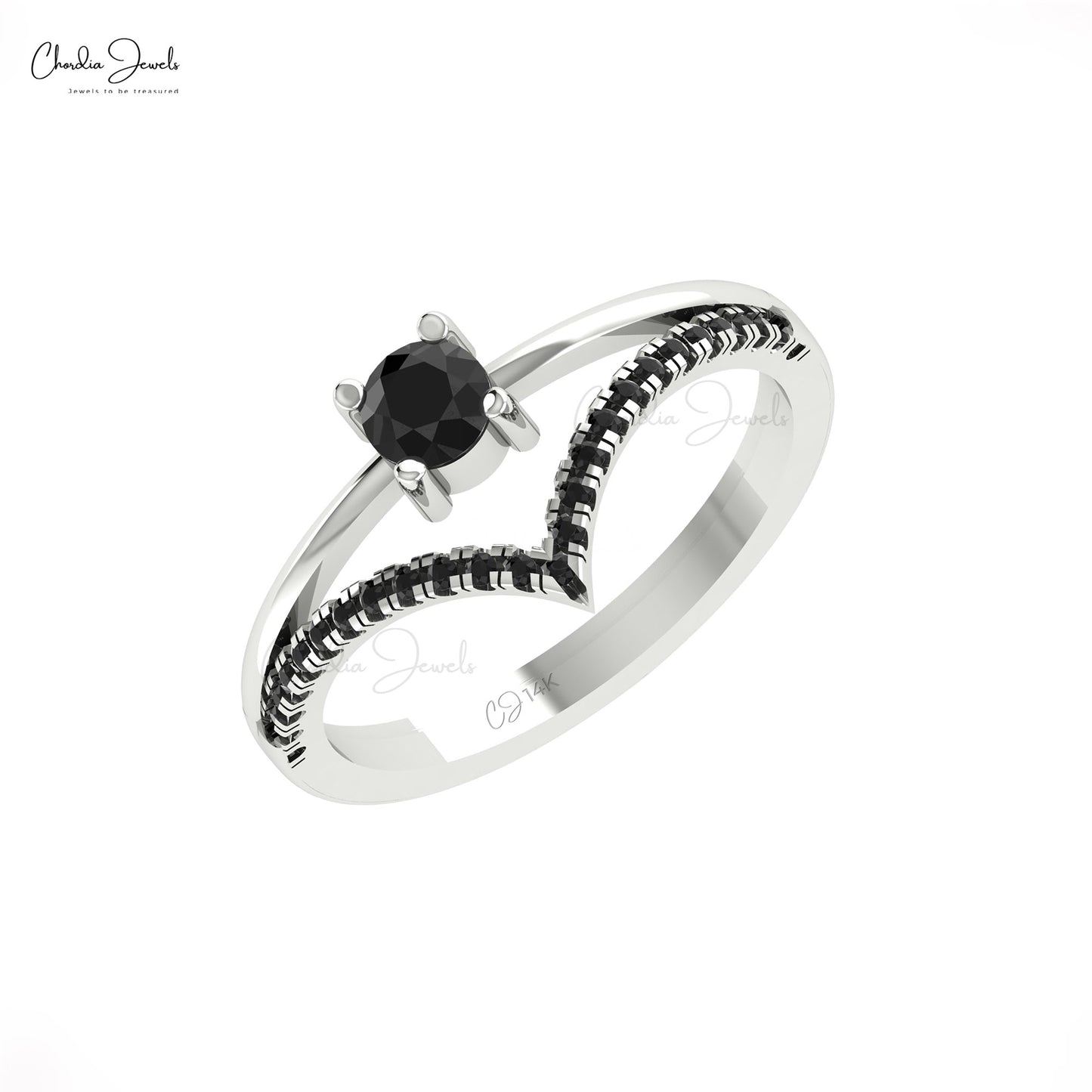 Natural Black Diamond Wedding Ring