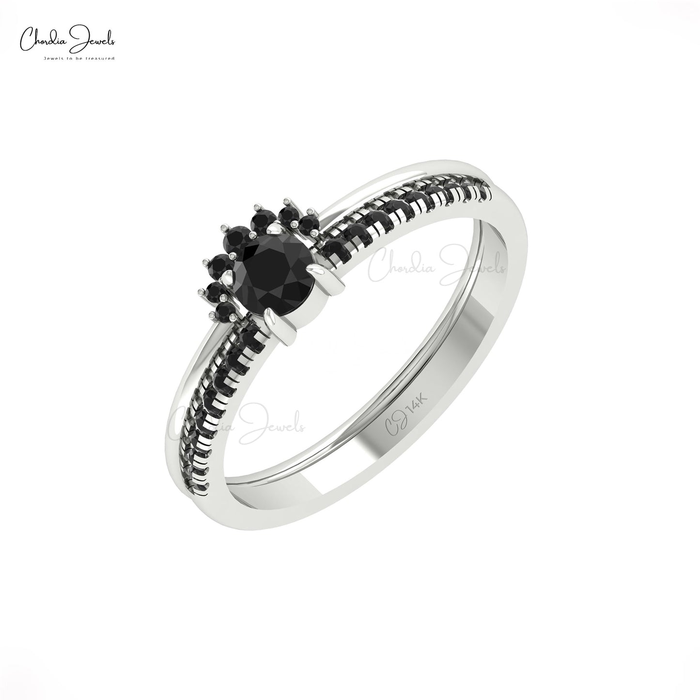 Natural Black Diamond Ring