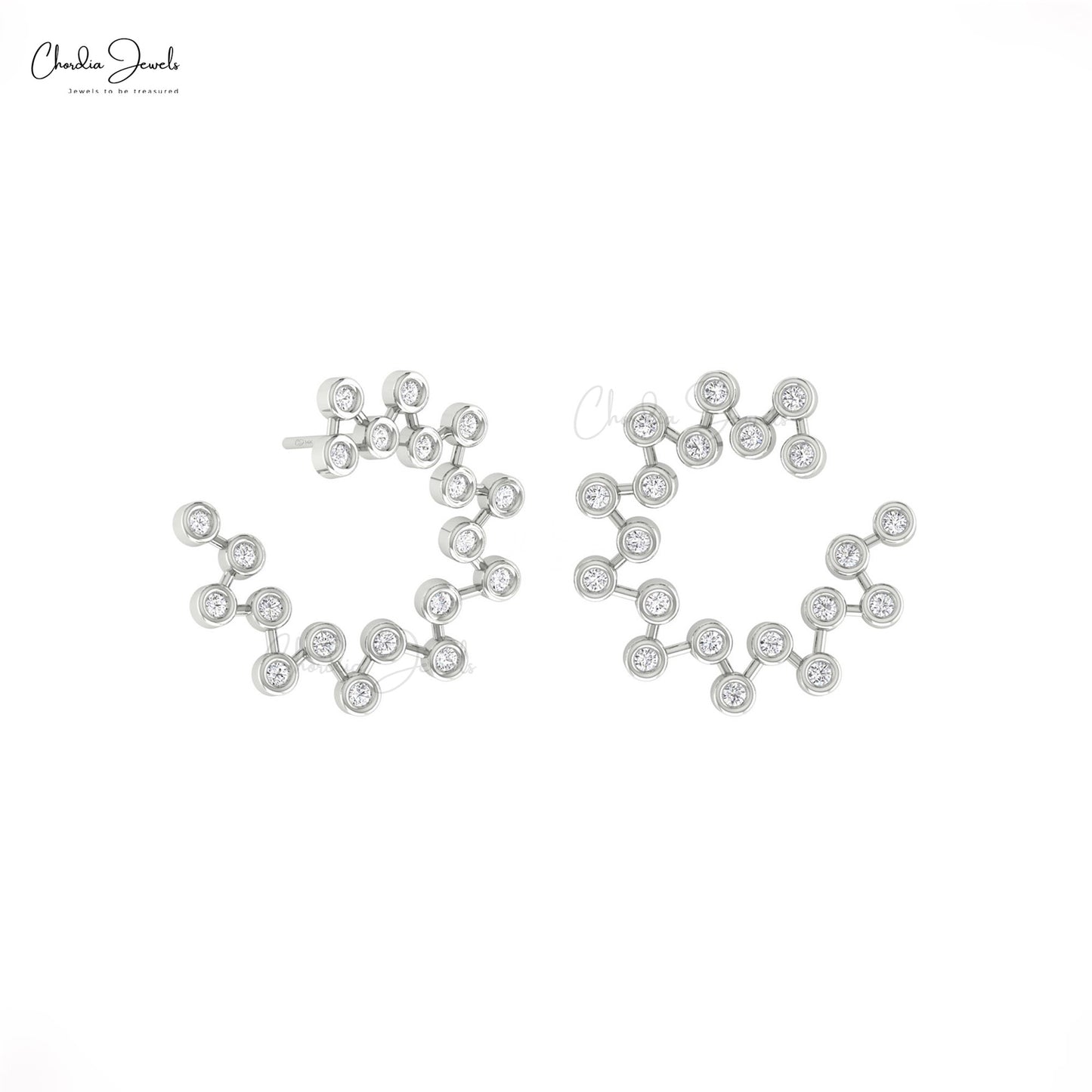 bezel set diamond studs