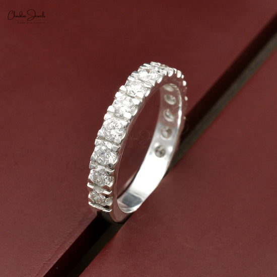 SI/G-H Diamond Eternity Band in 14k White Gold IGI Certified Wedding Ring Size US 6