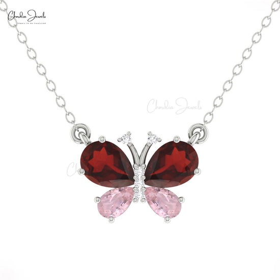 Pear Cut Garnet Gemstone Necklace