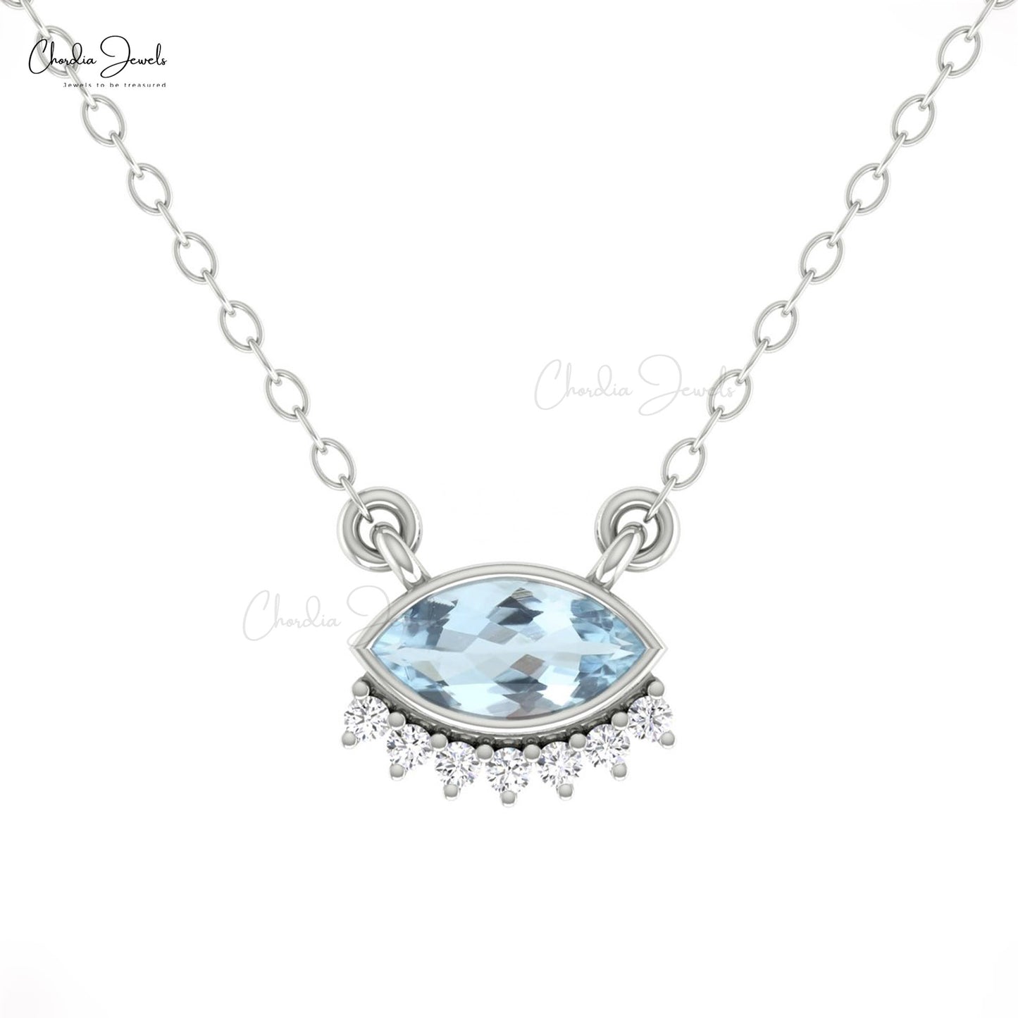 Aquamarine & Diamond Necklace 