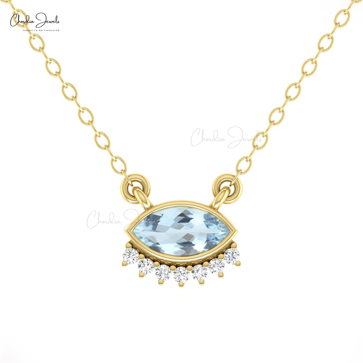 14k Solid Gold Diamond accent Necklace