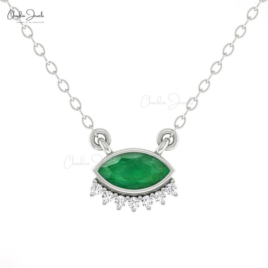 Marquis Cut Emerald Necklace