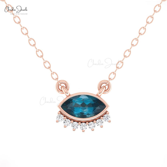 Genuine Blue Topaz Necklace