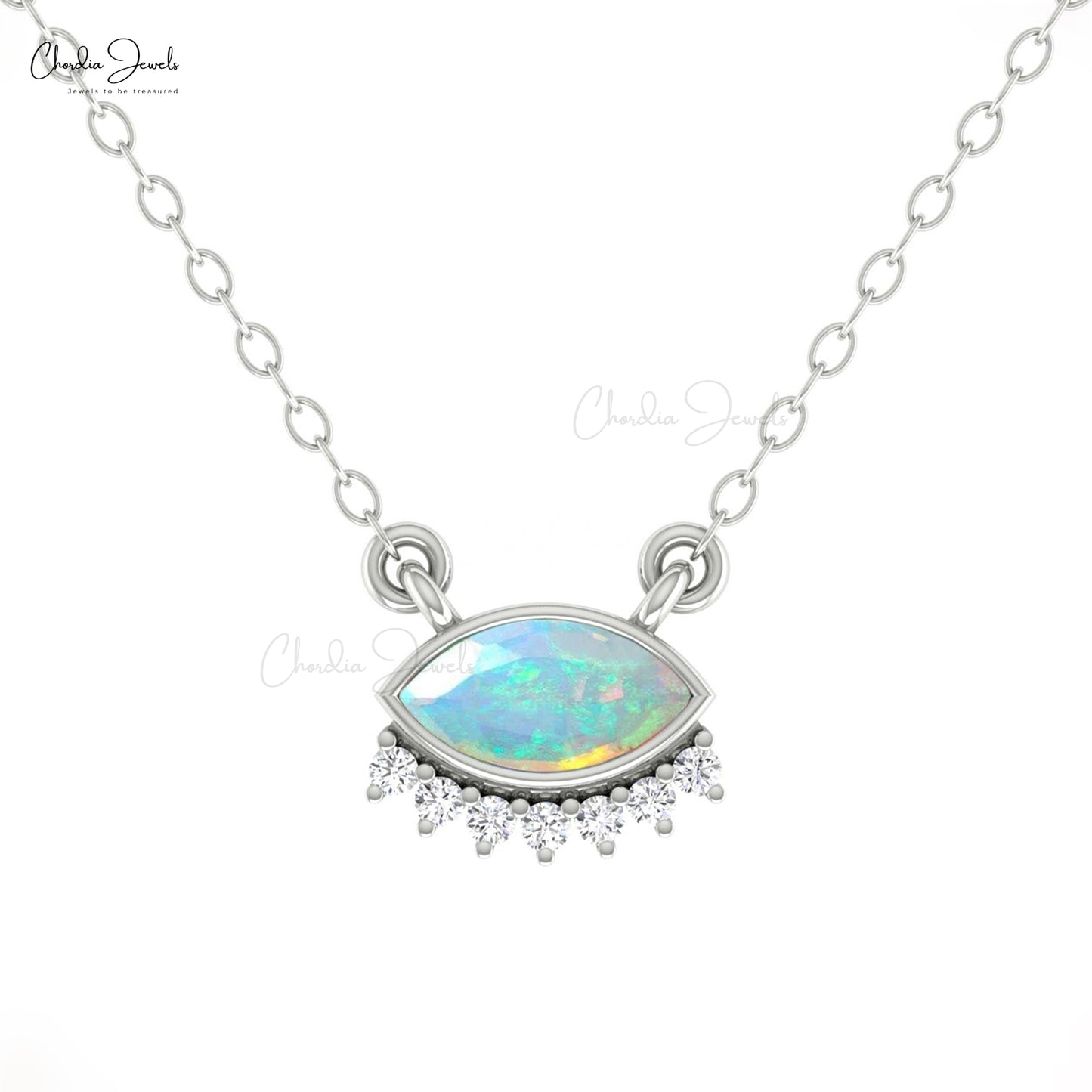 Bezel Set Gemstone Necklace