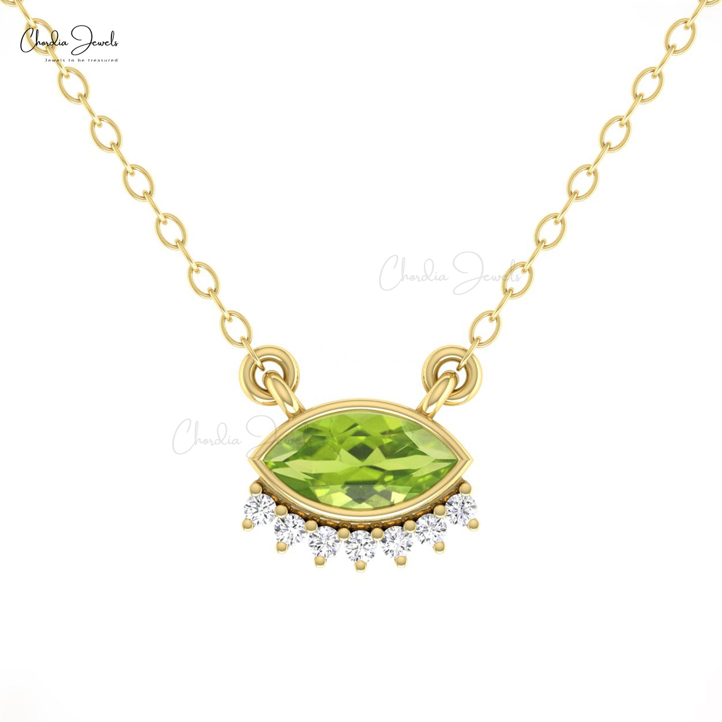 Peridot Gemstone Necklace For Birthday