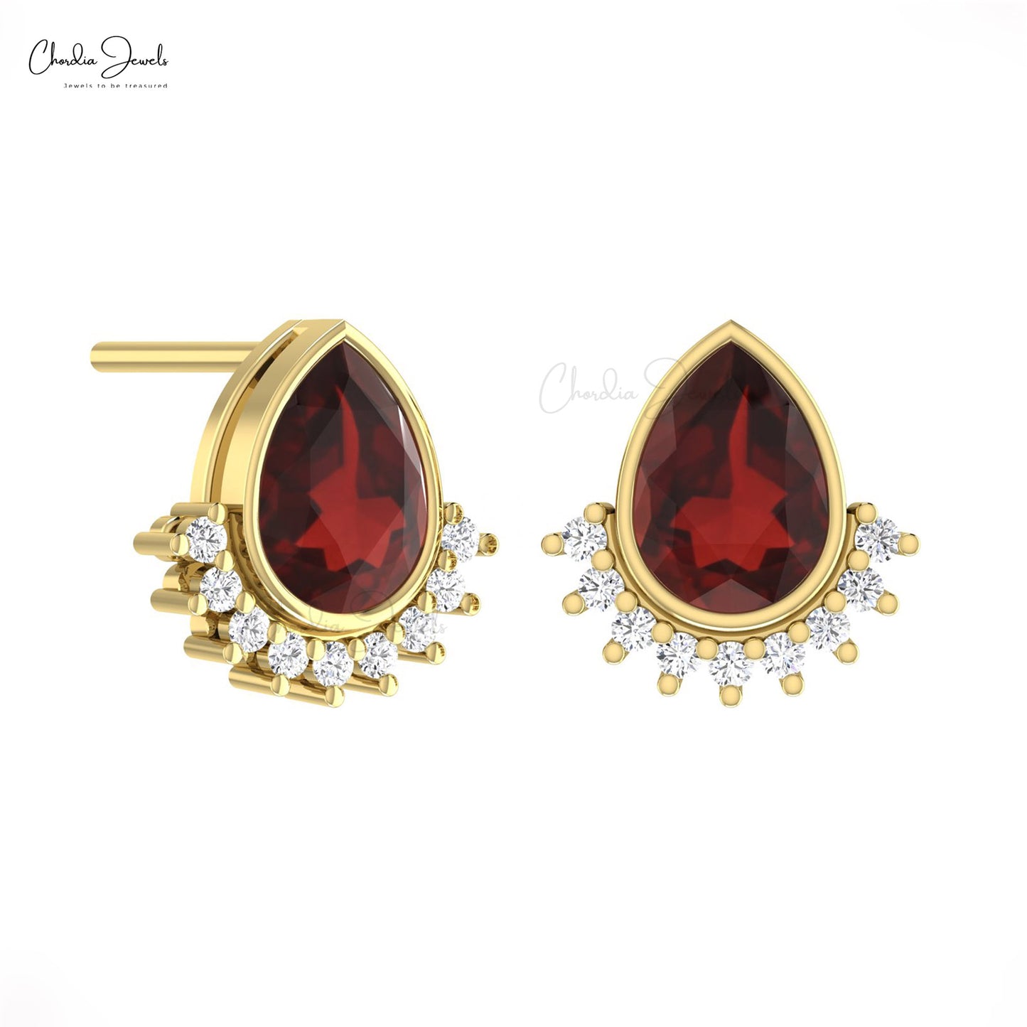 Bezel Set Earrings