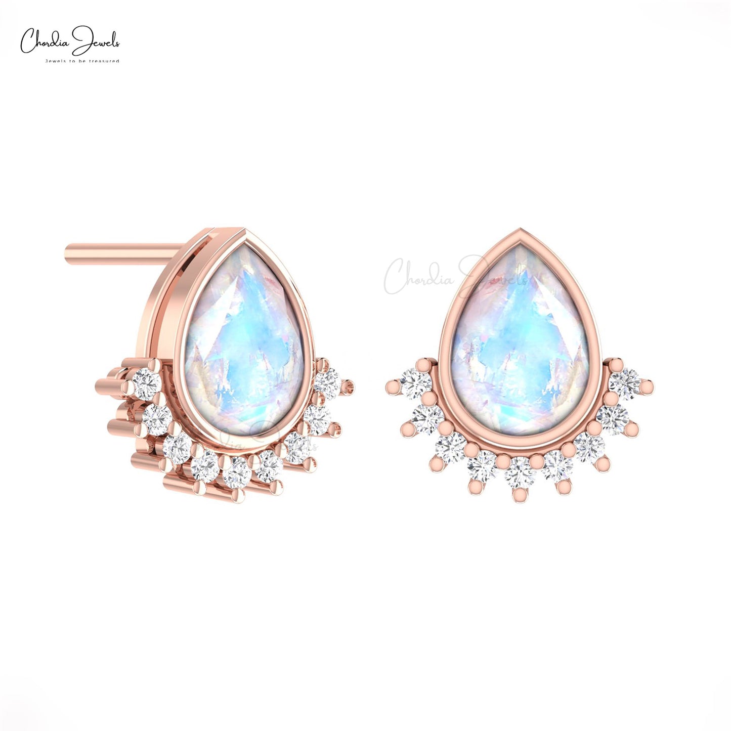 Rainbow Moonstone Earrings