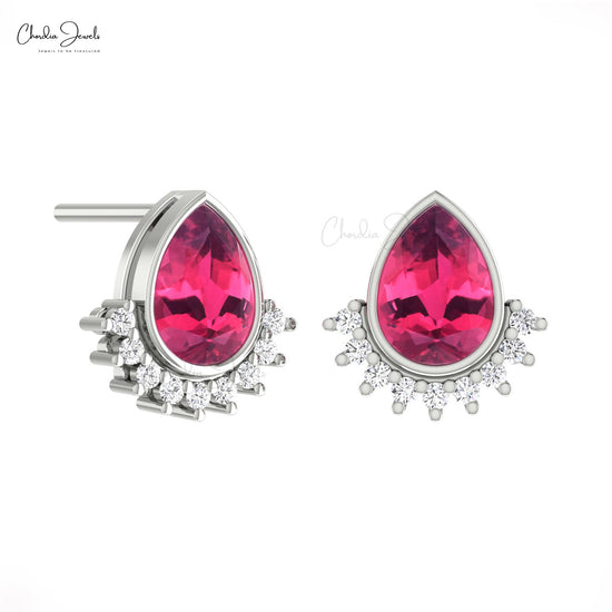 Bezel Set Stud Earring