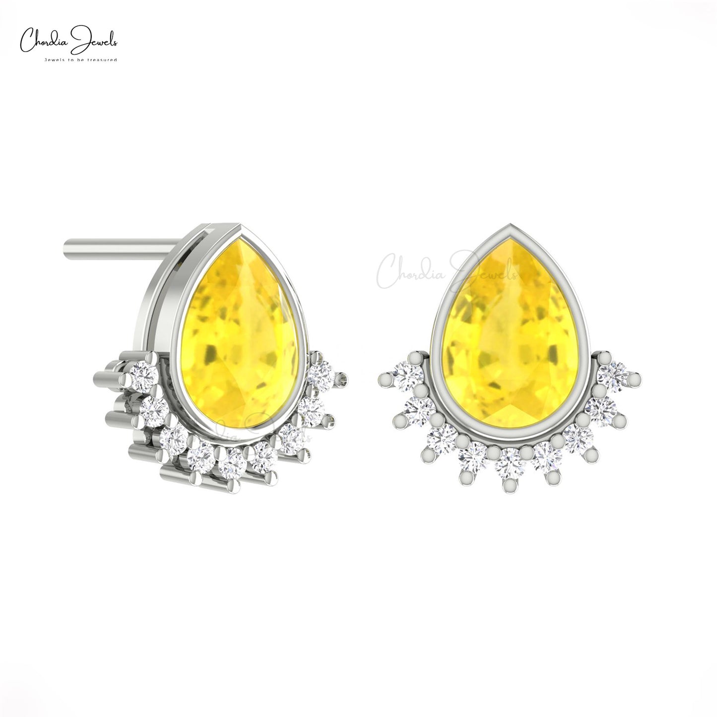 Yellow Sapphire Studs