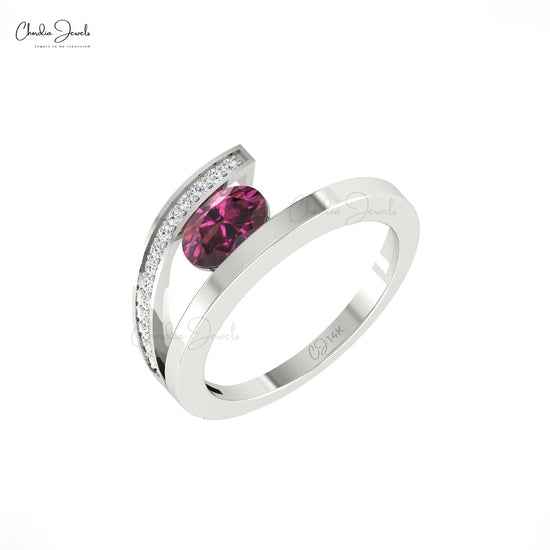 Oval Gemstone Bypass Ring