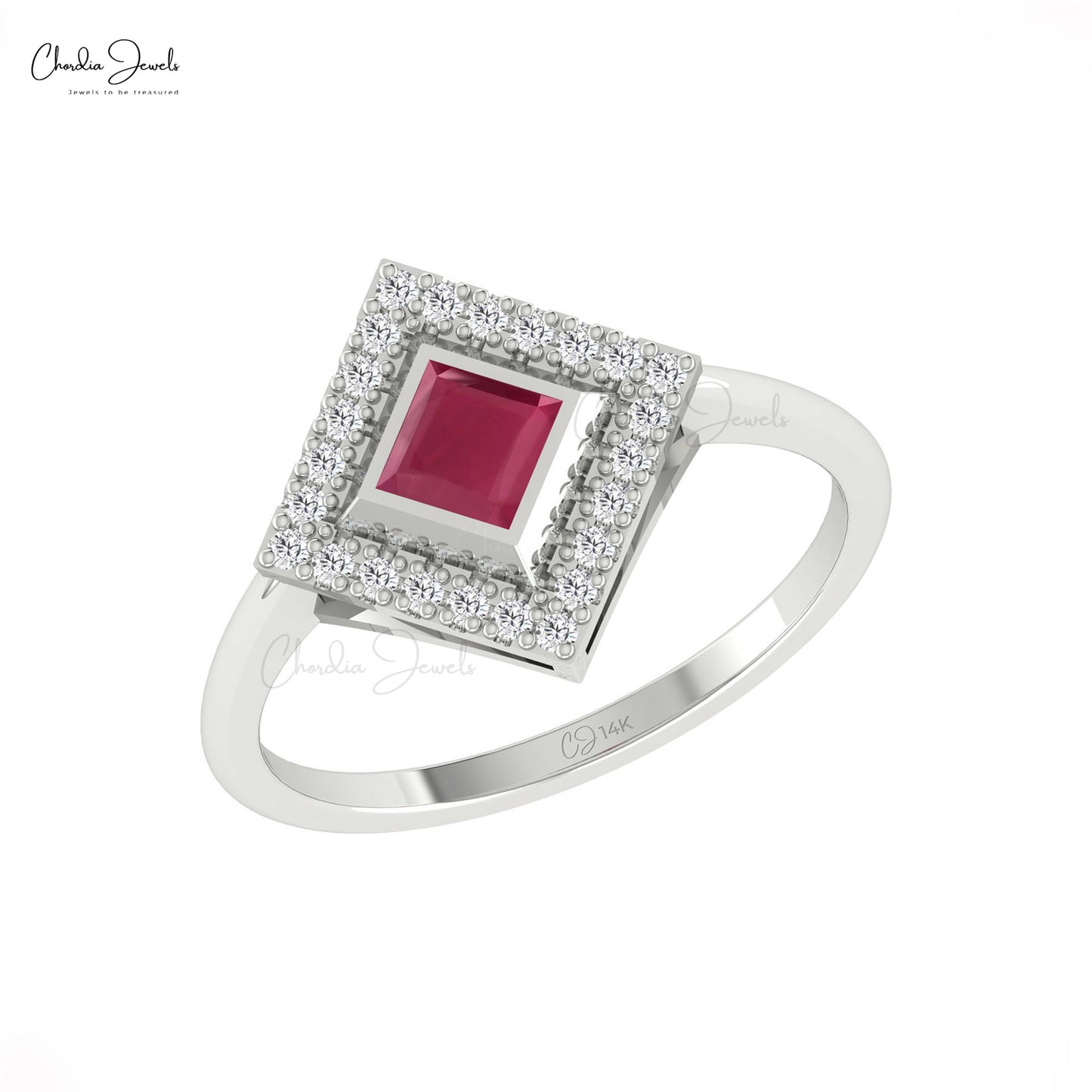 Ruby Halo Ring