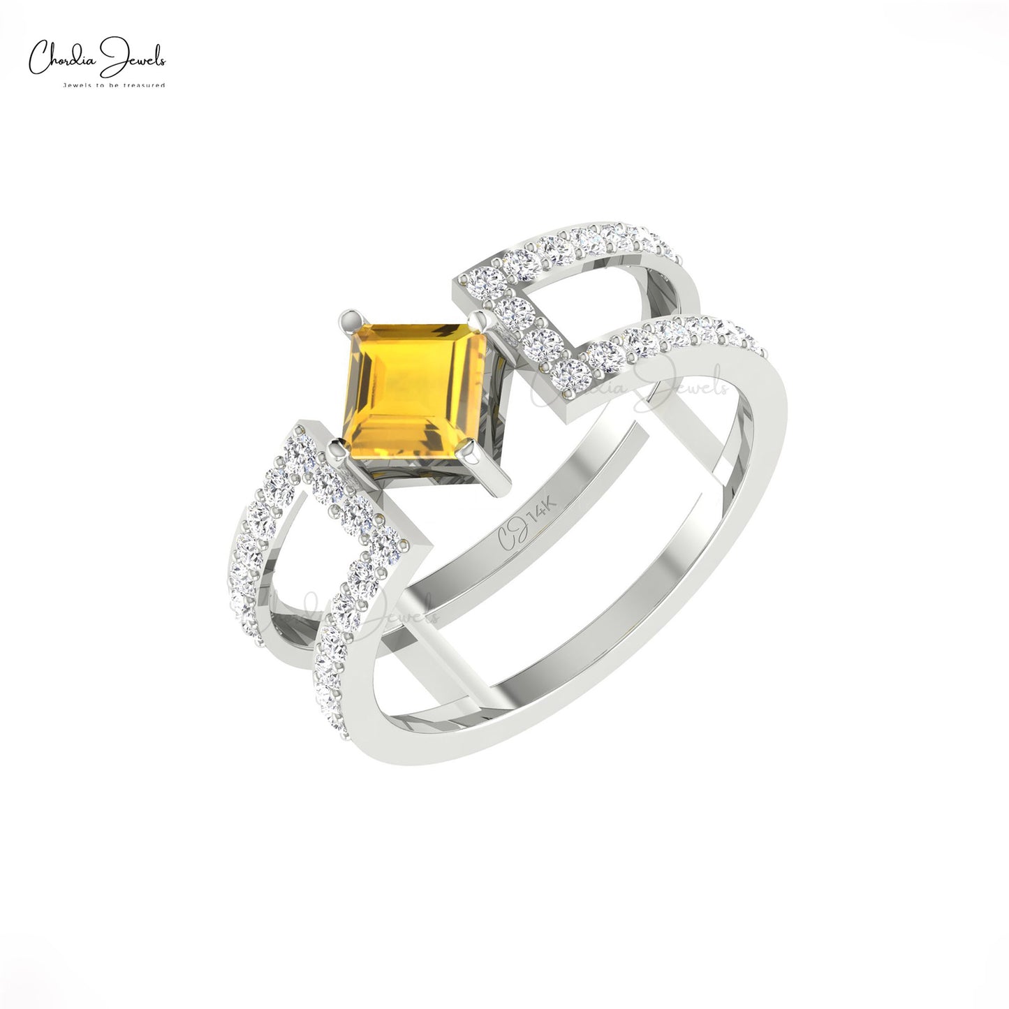 Square Cut Gemstone Ring