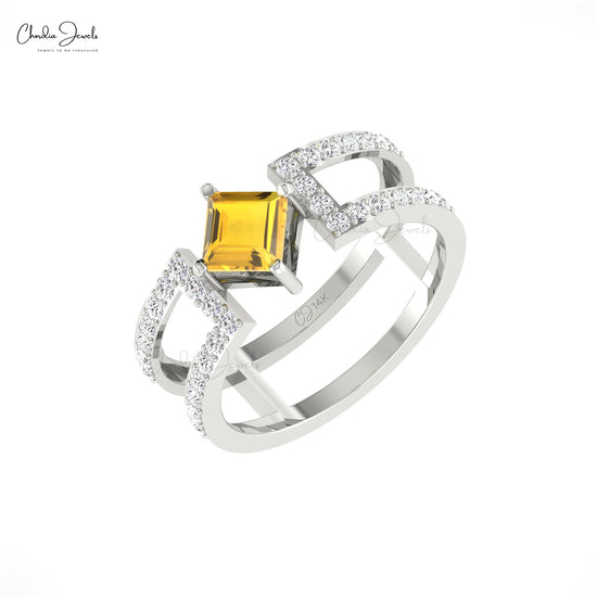 Square Cut Gemstone Ring