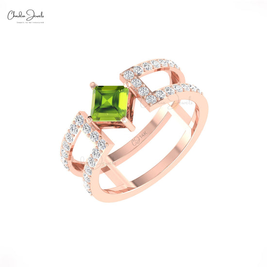 Peridot Dual Band Rings