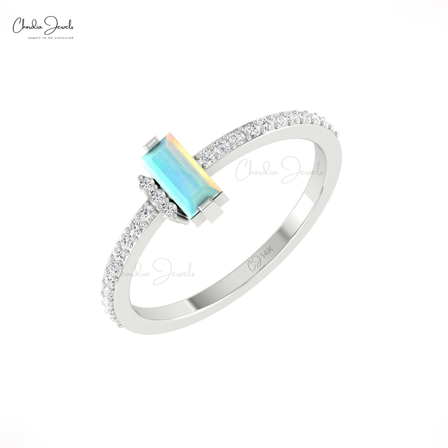 Baguette Cut Gemstone ring