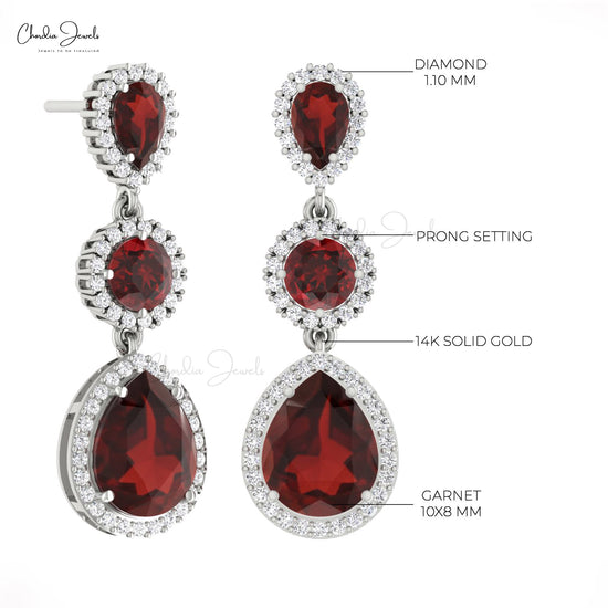 Diamond Halo Cocktail Earrings