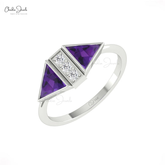 Triangle Cut Gemstone Ring