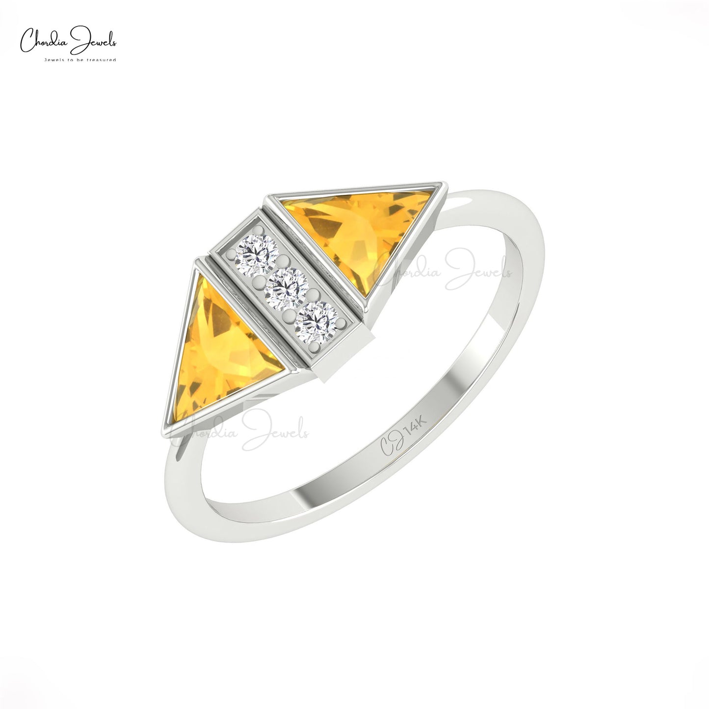 Triangle Cut Gemstone Ring