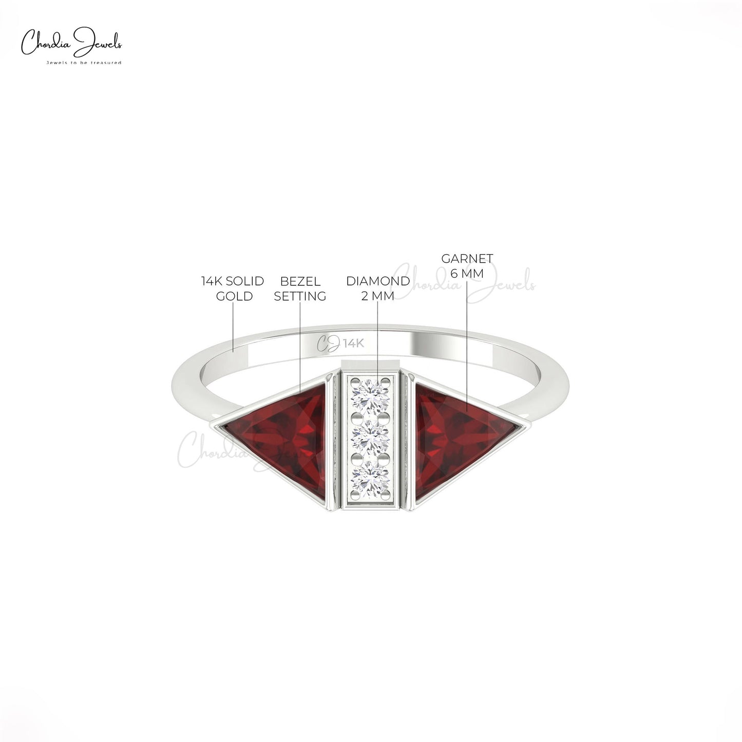 Delicate Garnet Gemstone Ring