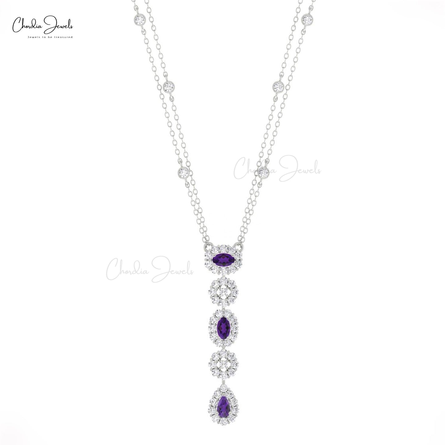 Halo Diamond Chain Necklace