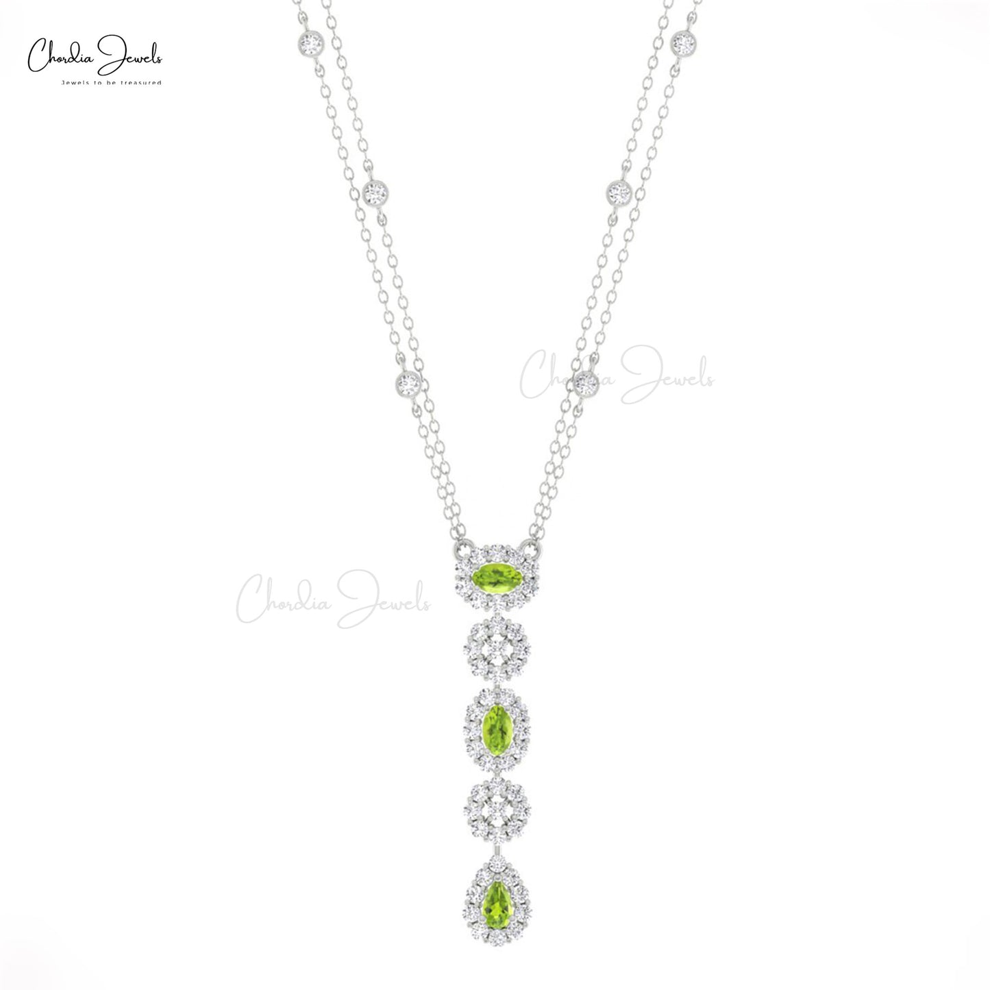 Peridot And Diamond Necklace