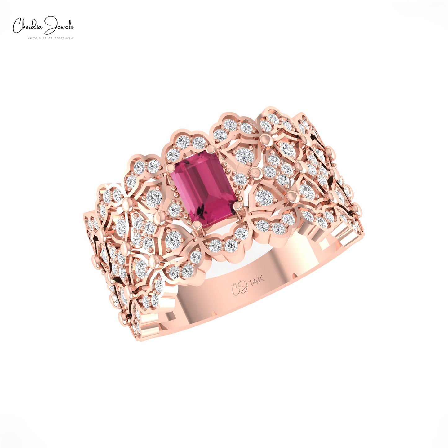 Pink Tourmaline Prong Set Ring