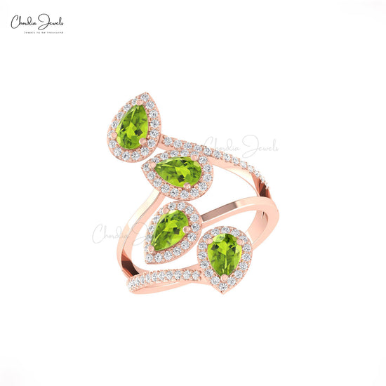 Pear Halo Wrap Ring For Women